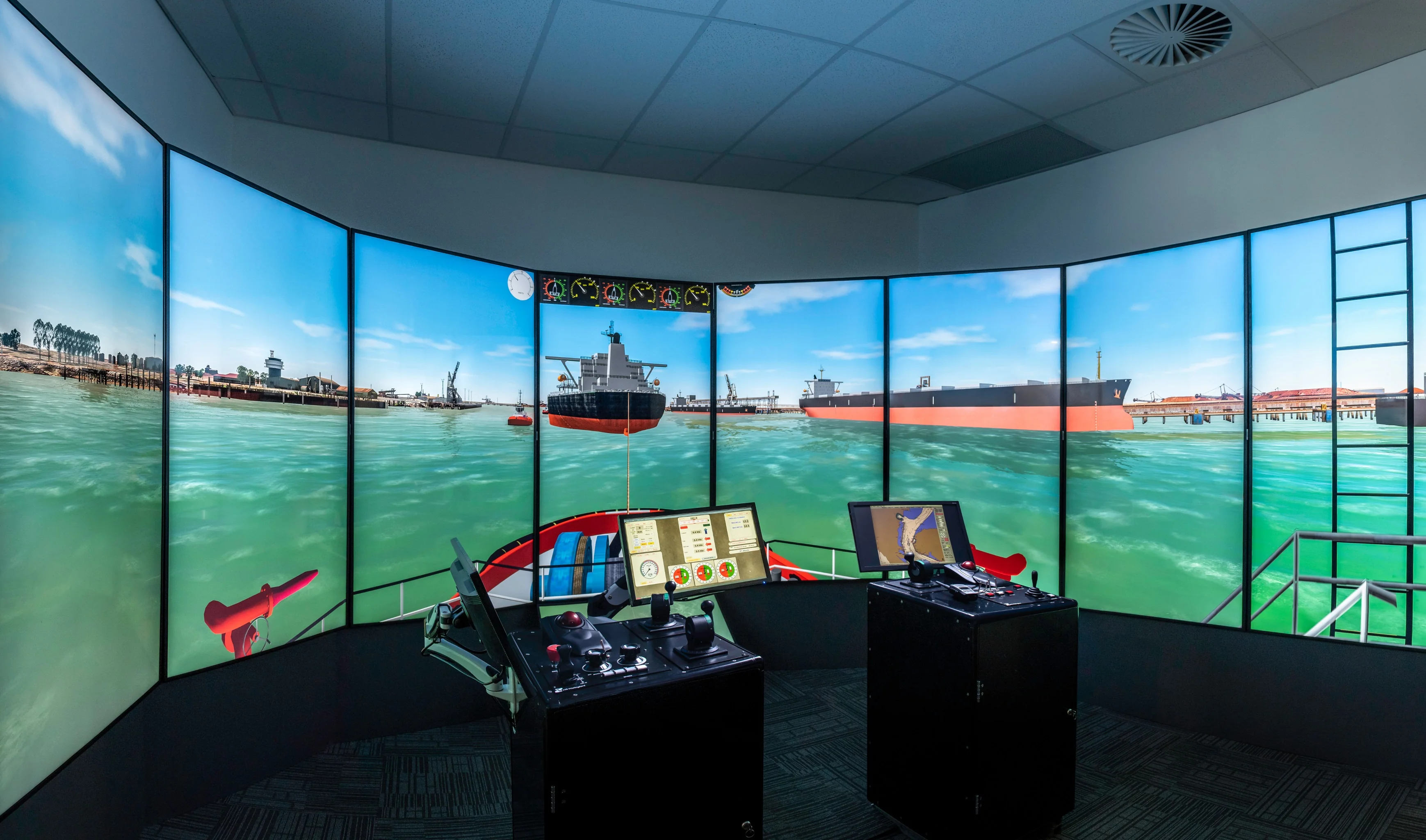 Ship handling navigation simulator interface